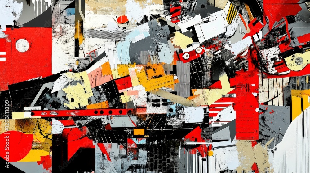 Fototapeta premium Urban Mural Art in Abstract Style