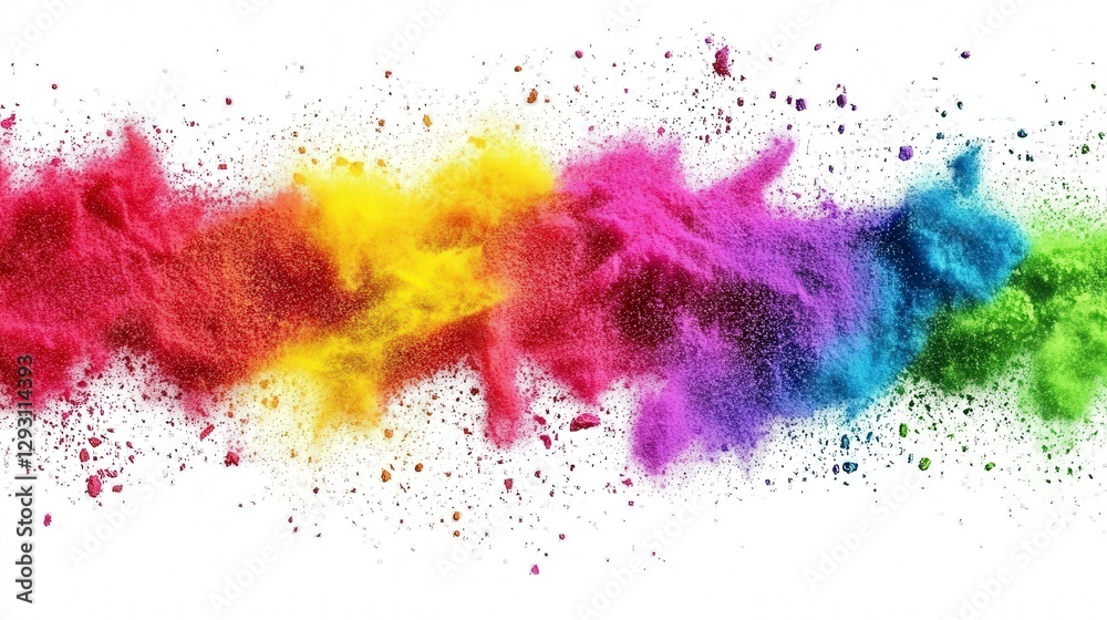 Fototapeta premium A Stunning Rainbow of Colorful Powder Explosion Art
