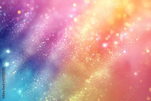 Colorful abstract background with shimmering lights in soft hues at dusk