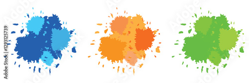 Background with colorful spots and sprays Vector illustration. Watercolor splash background set