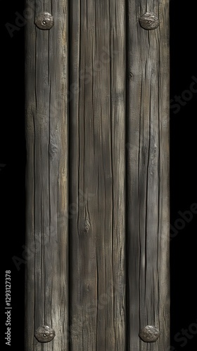 Aged Wooden Planks with Metal Fasteners - Rustic Wall Texture