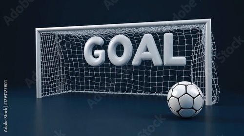 Achievement Celebrating Design Featuring a Soccer Ball and Goal Net