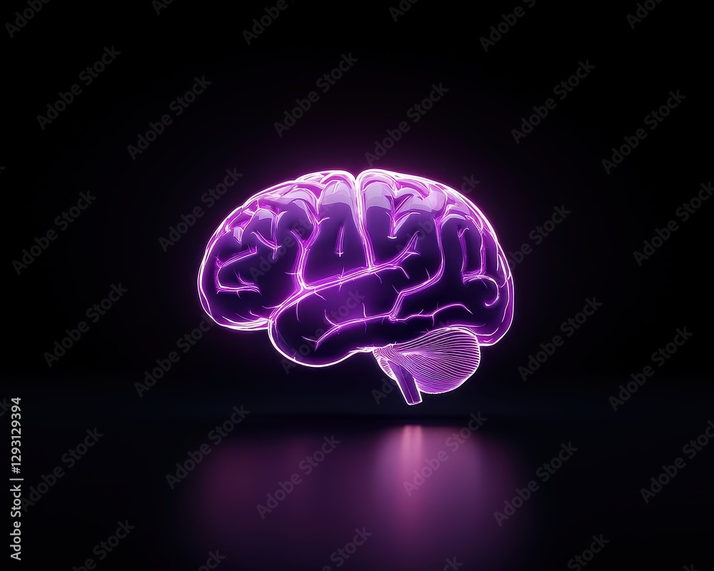 A glowing purple brain representing advanced cognitive abilities and technology. A glowing purple brain representing advanced cognitive abilities and technology.
