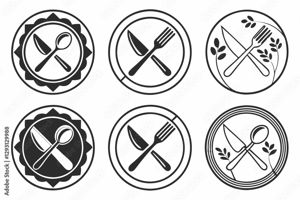 Minimalist Cutlery Icons – Black and White Dining Symbol Set for Restaurants and Branding. Minimalist Cutlery Icons – Black and White Dining Symbol Set for Restaurants and Branding.