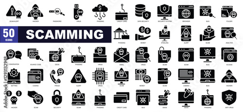  Scamming Glyph Icon Set