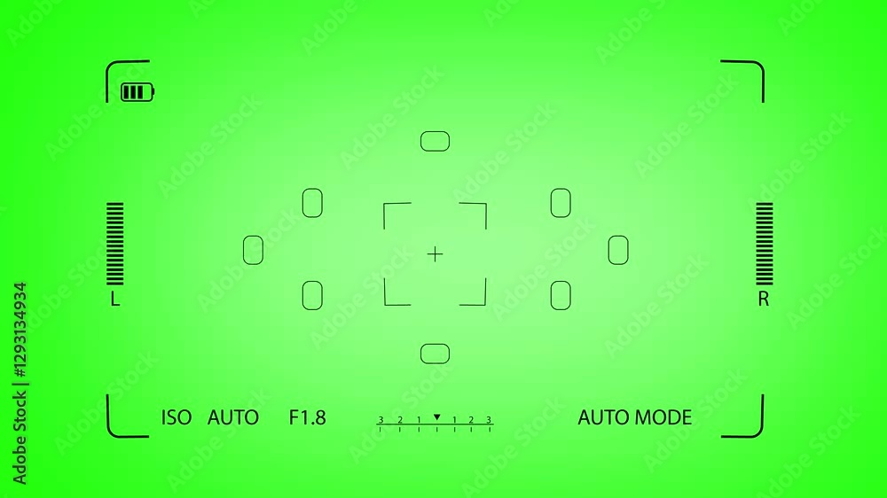 Professional Camera Screen Taking Picture and Shooting Photo Flash Effect animation in green screen background. Shooting images. Camera Interface Animation