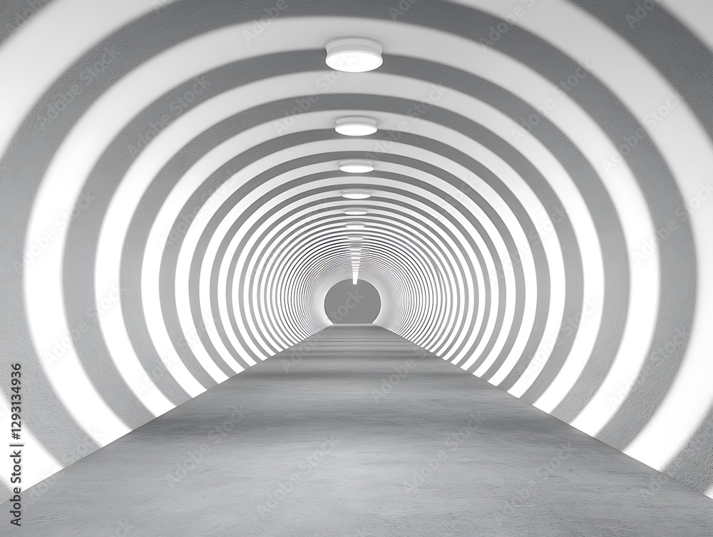 Fototapeta premium Circular Tunnel Corridor Interior Design