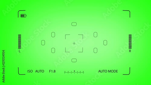 Professional Camera Screen Taking Picture and Shooting Photo Flash Effect animation in green screen background. Shooting images. Camera Interface Animation