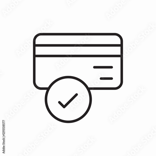 credit card payment verified icon vector sign