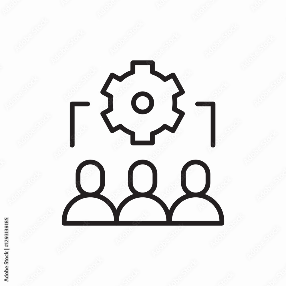 team management gear settings people icon vector sign team management gear settings people icon vector sign