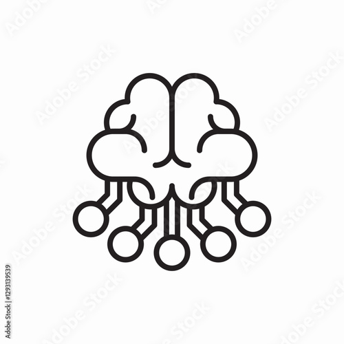 artificial intelligence brain icon vector sign