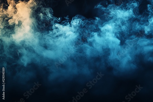 Wallpaper Mural Swirling blue and orange smoke creates an ethereal atmosphere in a dark background Torontodigital.ca