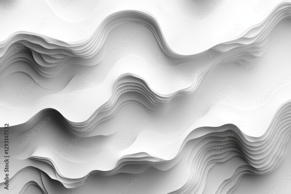 Textured abstract design with flowing lines and layers creating a dynamic visual effect in shades of white and gray Textured abstract design with flowing lines and layers creating a dynamic visual effect in shades of white and gray