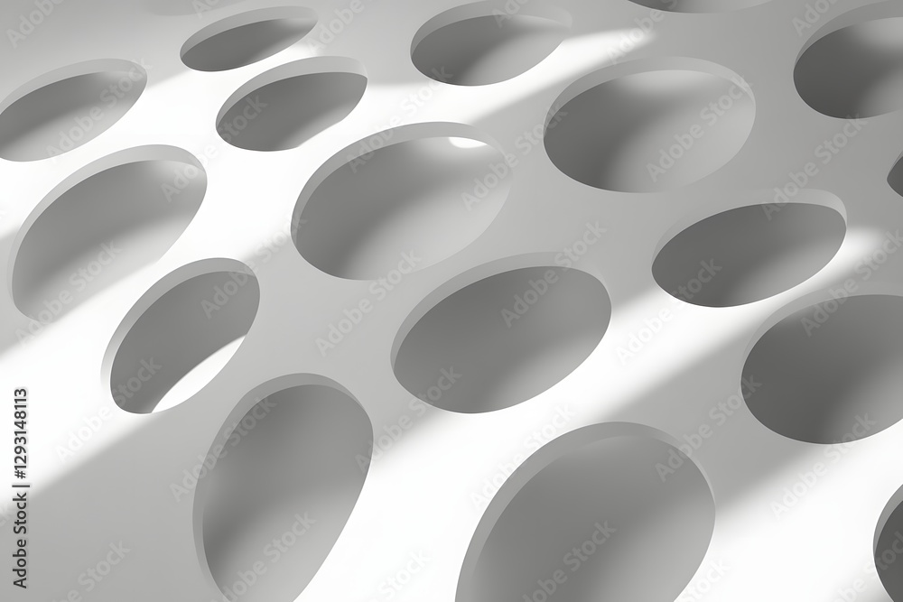 Abstract white perforated surface with shadows Abstract white perforated surface with shadows