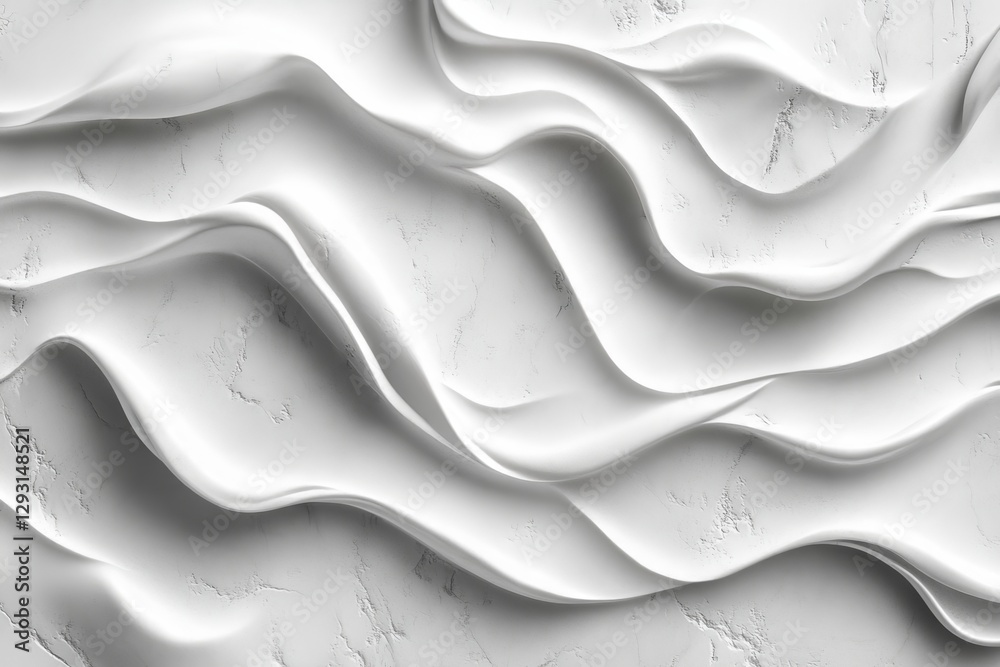 Fototapeta premium White textured waves create a modern and elegant backdrop for any artistic design or architectural project