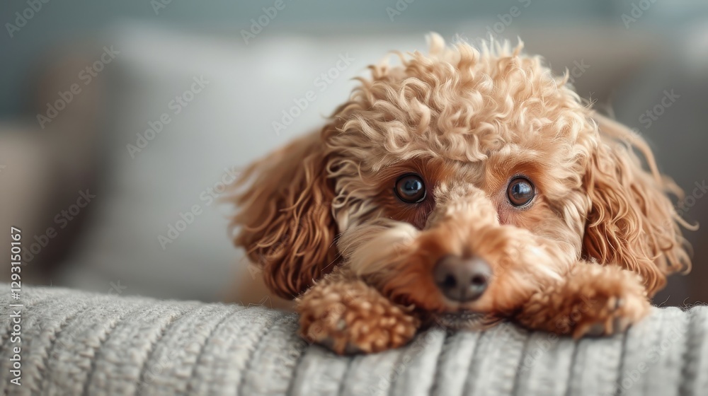 A close-up portrait of a poodle with expressive eyes and curly fur. A close-up portrait of a poodle with expressive eyes and curly fur.