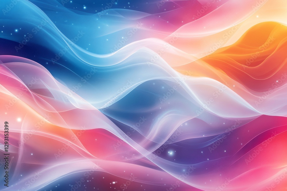 Vibrant abstract wavy patterns create an enchanting atmosphere in a colorful digital artwork Vibrant abstract wavy patterns create an enchanting atmosphere in a colorful digital artwork
