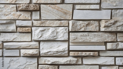 Textured white stone wall cladding showcasing natural stratification and rough surfaces ideal for contemporary interior design and architecture.
