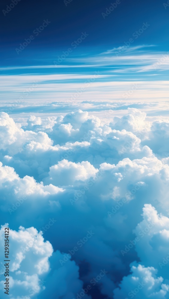 Fototapeta premium blue sky with clouds mobile phone background 9:16