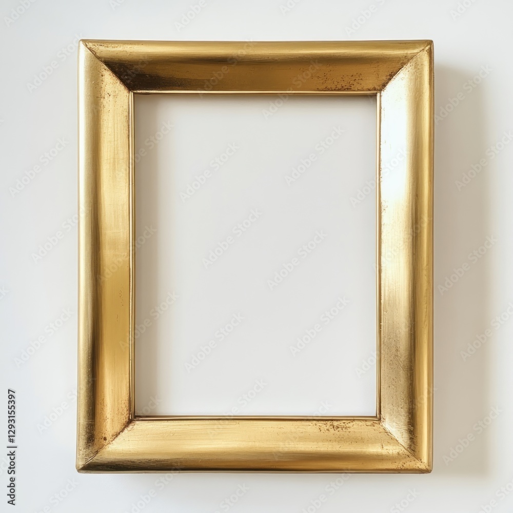 Fototapeta premium Gold picture frame on white background