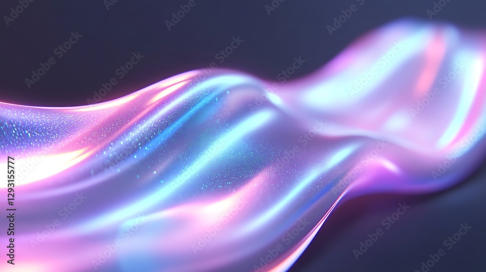 Obraz premium Abstract Flowing Light Waves in Soft Colors with Glowing Effect and Dreamy Vibe for Creative Projects