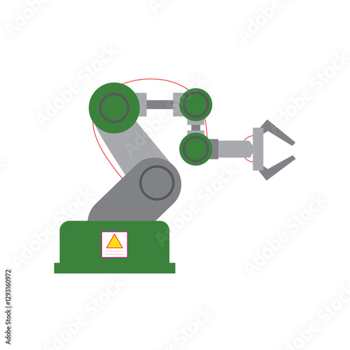Automated industrial robotic arm isolated: technology and AI concept