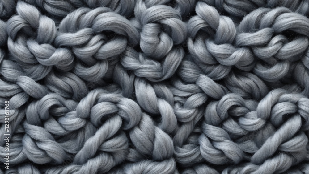 seamless texture of soft gray curly wool fibers ideal for backgrounds in textiles and design projects