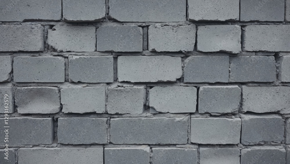 Obraz premium Gray cinder block wall texture with imperfections and subtle noise creating a rustic and industrial aesthetic for background use.
