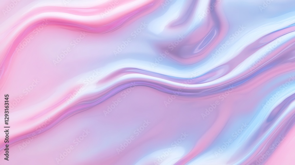 Abstract pastel background with flowing colors, smooth gradients, and soft waves in pink and blue tones