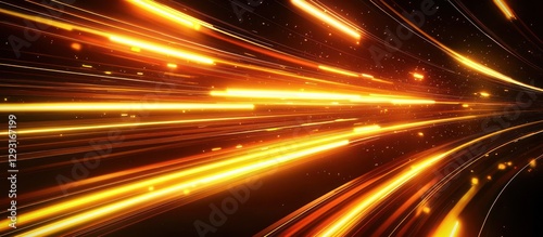 Luxurious amber light streaks in elongated lines against a dark background for tech wallpaper.