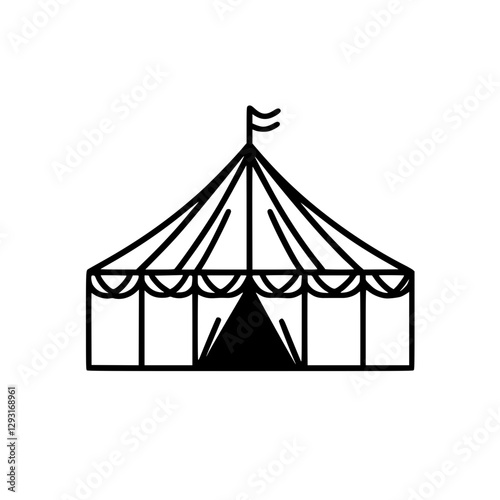 Large Circus Tent with Flags and Canopy for Outdoor Performances