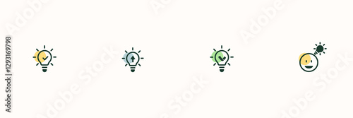 Light icon set collection. Simple design. Vector illustration