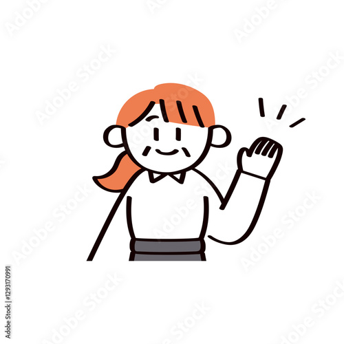 案内するビジネスウーマンのイラスト