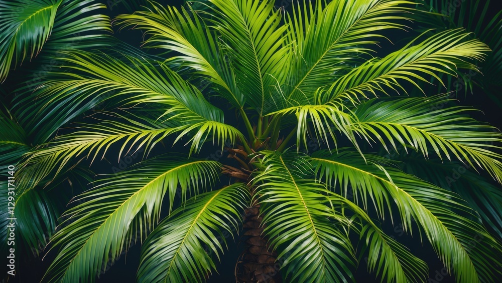 Vibrant Green Tropical Palm Leaf Display for Exotic Nature Background and Design Elements Vibrant Green Tropical Palm Leaf Display for Exotic Nature Background and Design Elements
