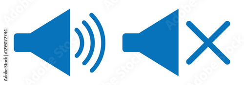 set of sound icon . speaker icon set. ring and silent speaker icon set.  vector illustration.
