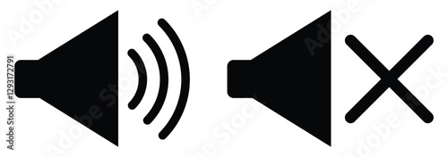 set of sound icon . speaker icon set. ring and silent speaker icon set.  vector illustration.