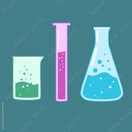 Laboratory Experiment Equipment Icon Set