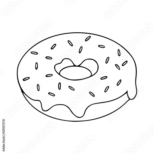 line art drawing of a donut for coloring pages