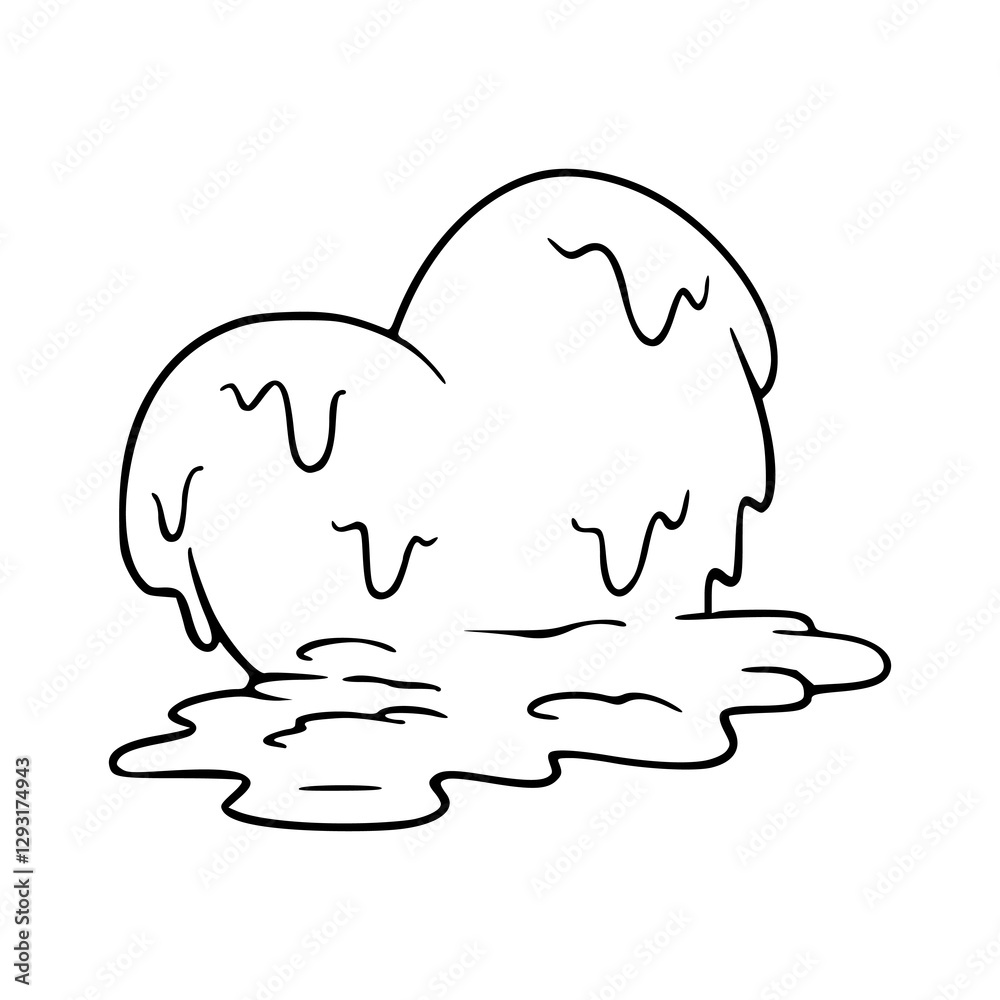 melting heart outline vector illustration melting heart outline vector illustration