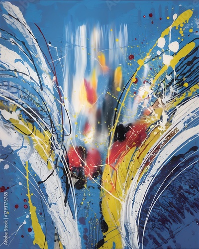 Abstract blue background, beautiful lines and blur