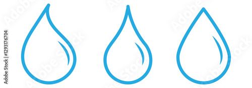 Water drop shape . water drops icon set.  different shape of water drop icon. Flat design. eps 1111.