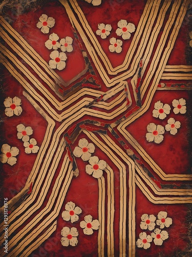 Abstract red background, vintage texture