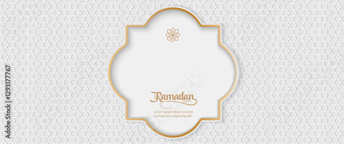 greeting cards Ramadan kareem and Eid  white background with copy space,Eid Al-Fitr Mubarak, Ramadan Kareem, Islamic Style Greeting Background Collection Set with Arabic Ornaments