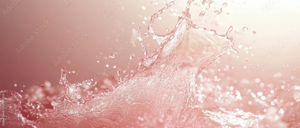 Fototapeta premium A splash of pink water with a splash of white