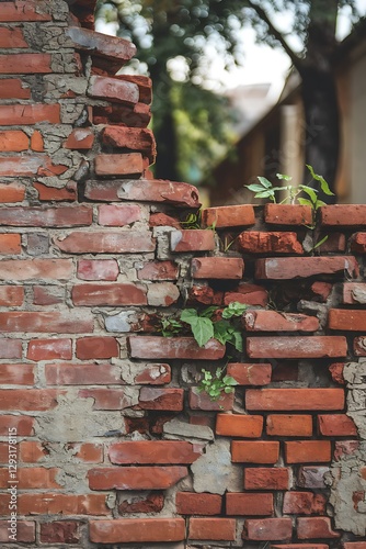 Background texture of old brick wall.