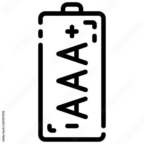 aaa battery vector outline icon
