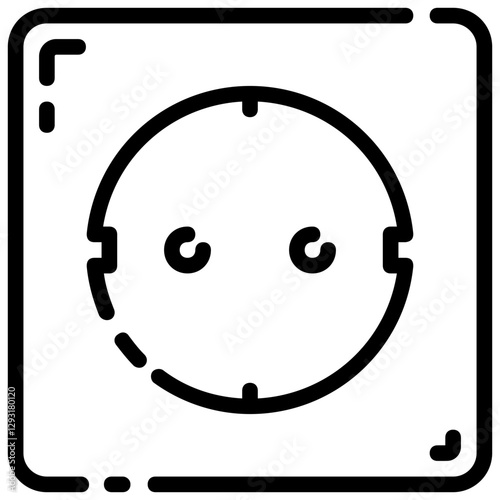 socket vector outline icon