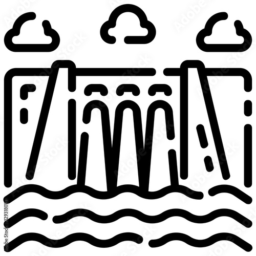 dam vector outline icon