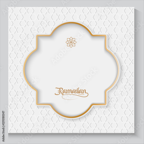 greeting cards Ramadan kareem and Eid  white background with copy space,Eid Al-Fitr Mubarak, Ramadan Kareem, Islamic Style Greeting Background Collection Set with Arabic Ornaments