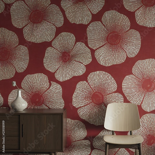 Design of red wallpaper texture as a background